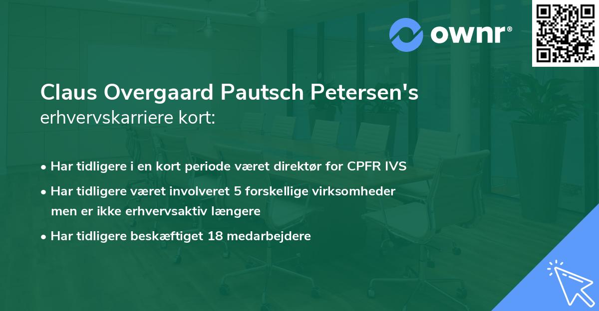 Claus Overgaard Pautsch Petersen's erhvervskarriere kort