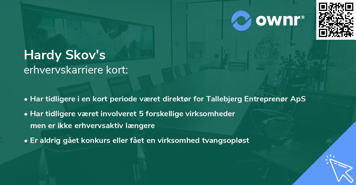 Hardy Skov's erhvervskarriere kort