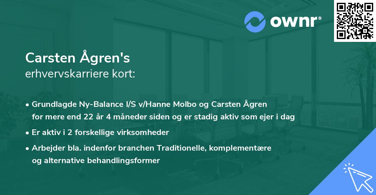 Carsten Ågren's erhvervskarriere kort