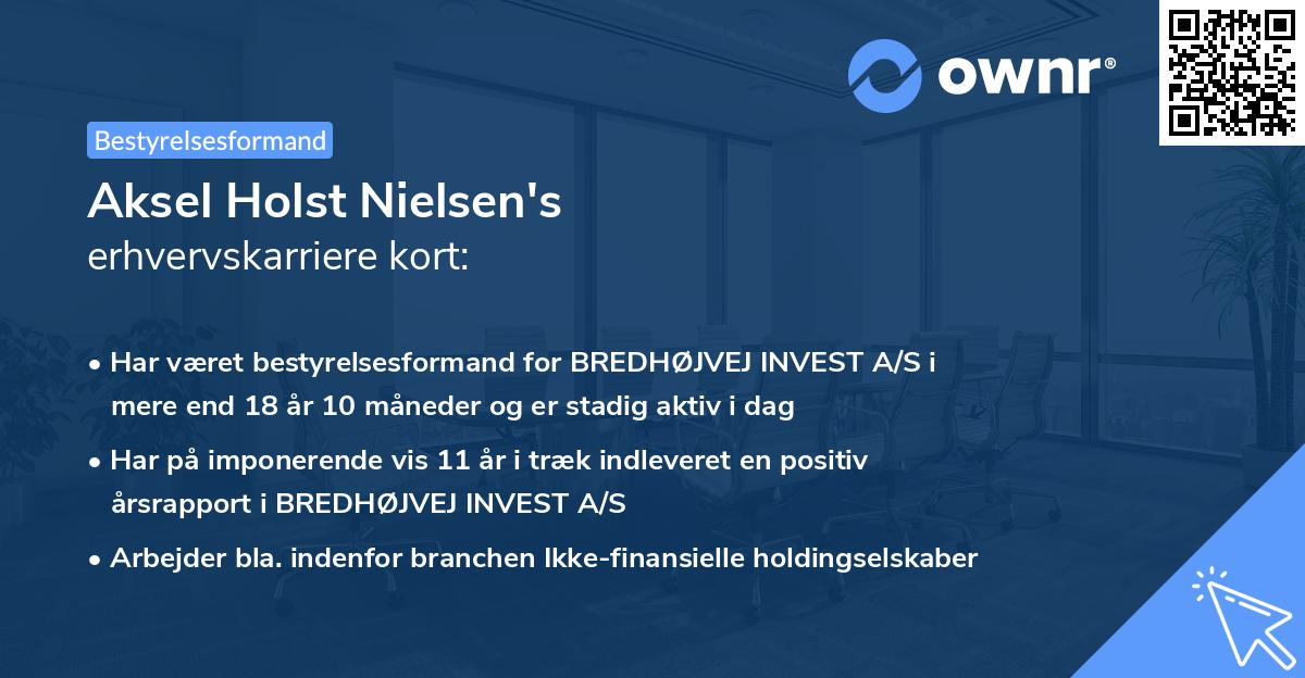 Aksel Holst Nielsen's erhvervskarriere kort