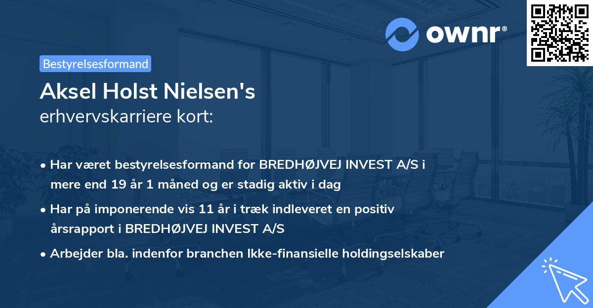 Aksel Holst Nielsen's erhvervskarriere kort