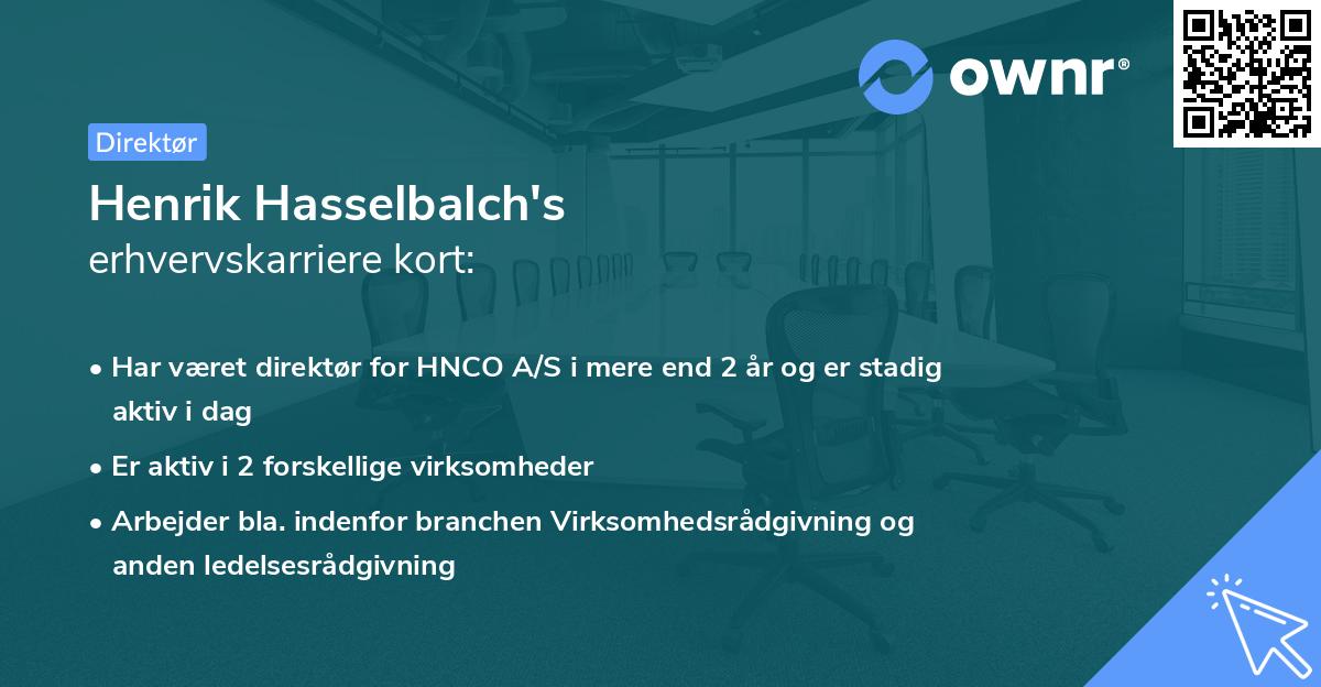 Henrik Hasselbalch's erhvervskarriere kort