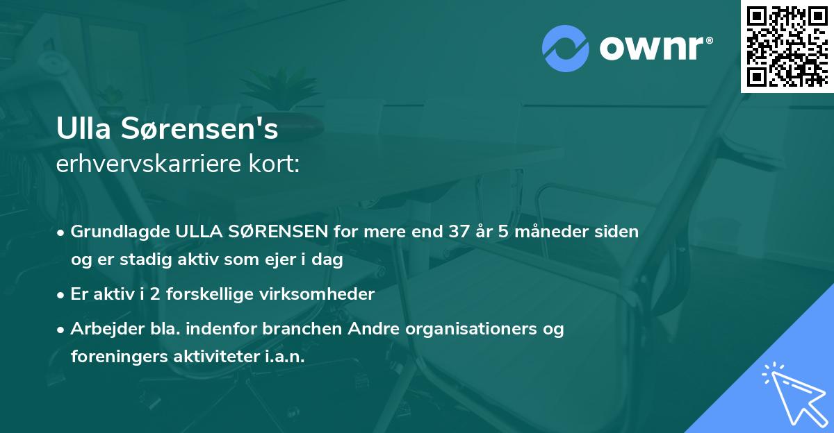 Ulla Sørensen's erhvervskarriere kort