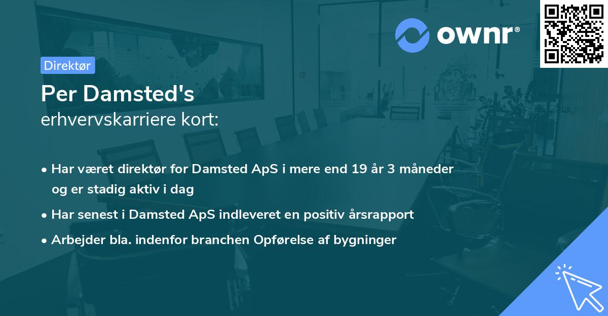 Per Damsted's erhvervskarriere kort