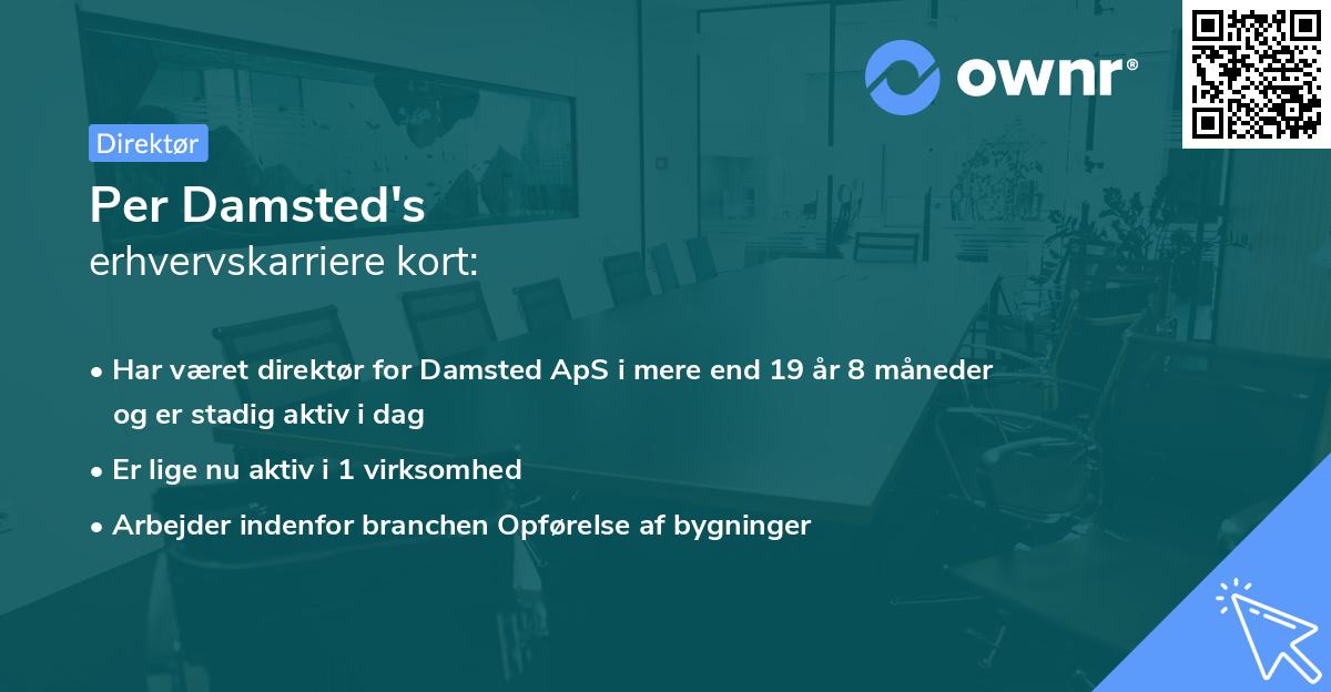 Per Damsted's erhvervskarriere kort