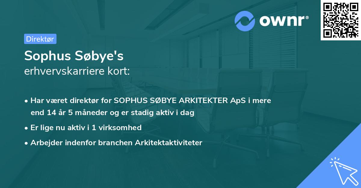 Sophus Søbye's erhvervskarriere kort