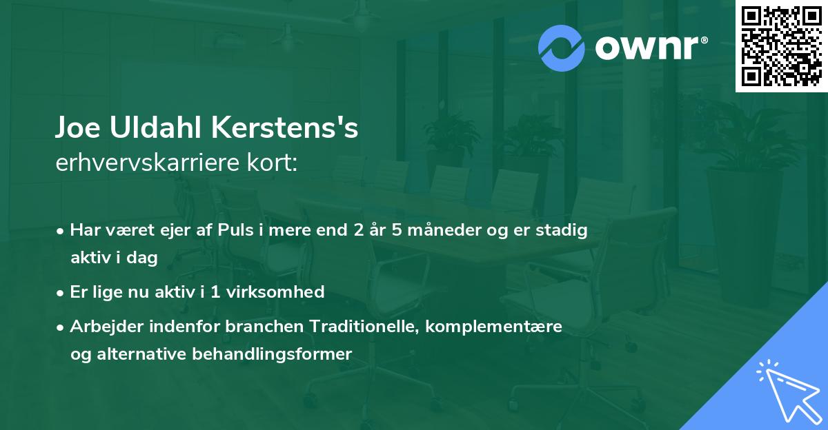 Joe Uldahl Kerstens's erhvervskarriere kort