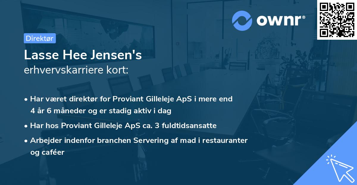 Lasse Hee Jensen's erhvervskarriere kort