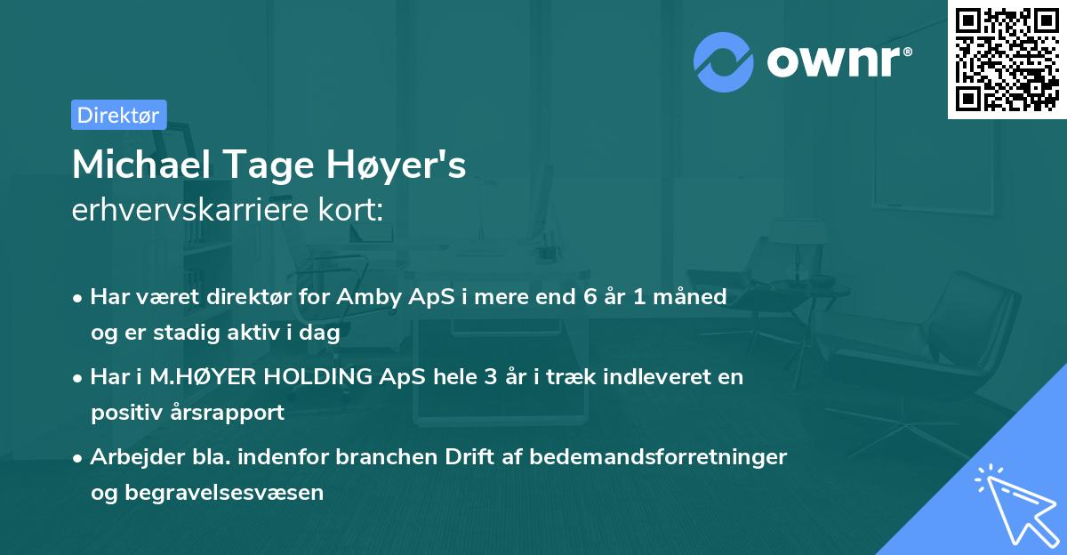 Michael Tage Høyer's erhvervskarriere kort
