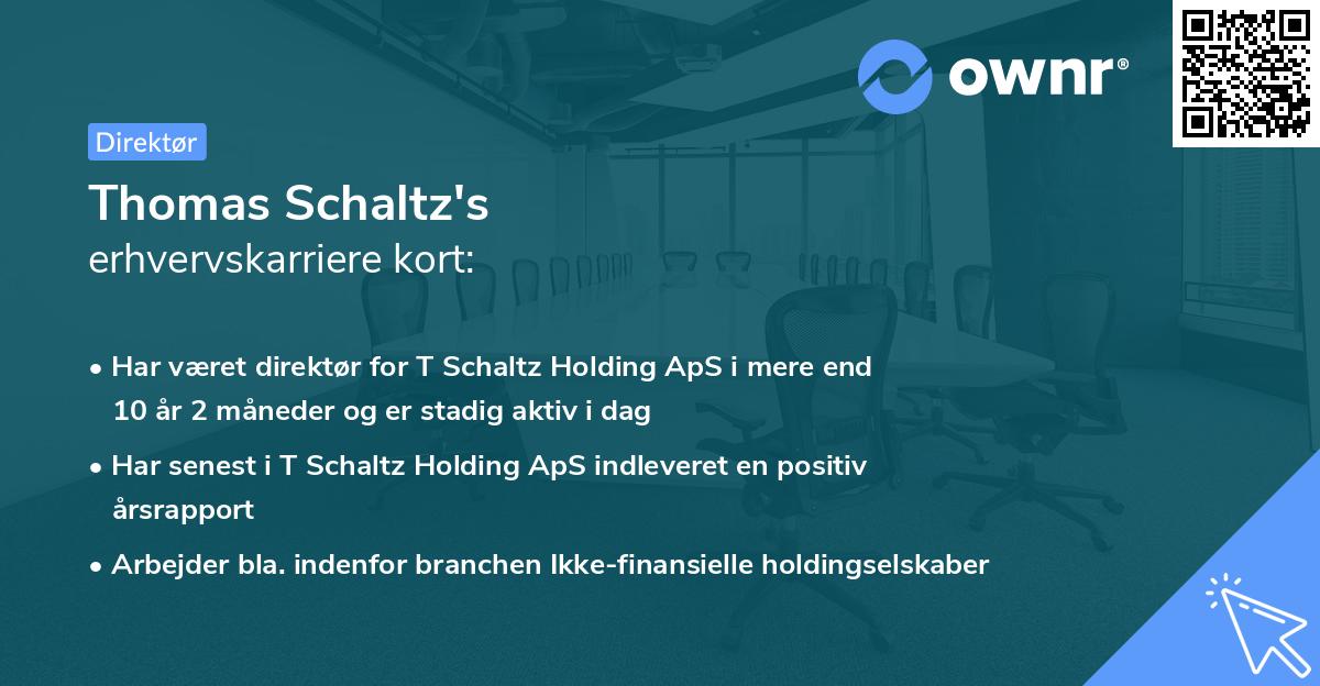 Thomas Schaltz's erhvervskarriere kort