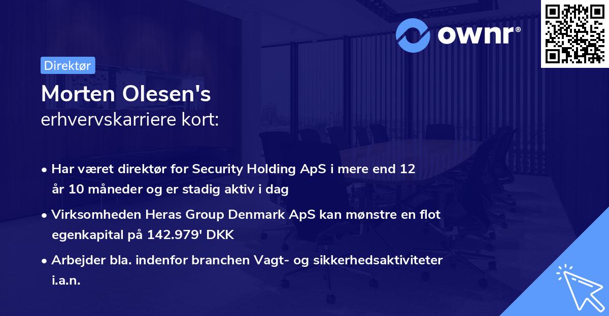 Morten Olesen's erhvervskarriere kort