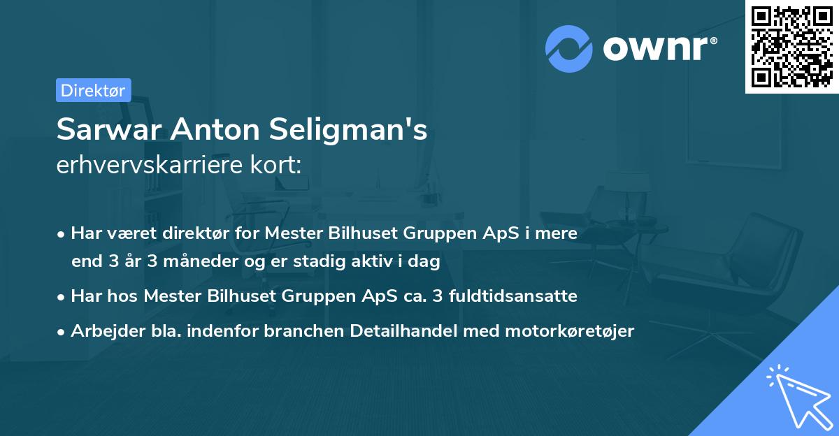 Sarwar Anton Seligman's erhvervskarriere kort