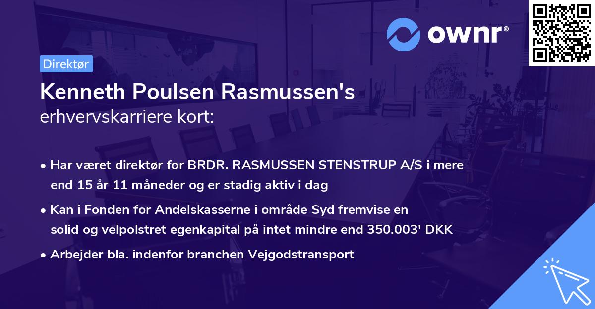 Kenneth Poulsen Rasmussen's erhvervskarriere kort