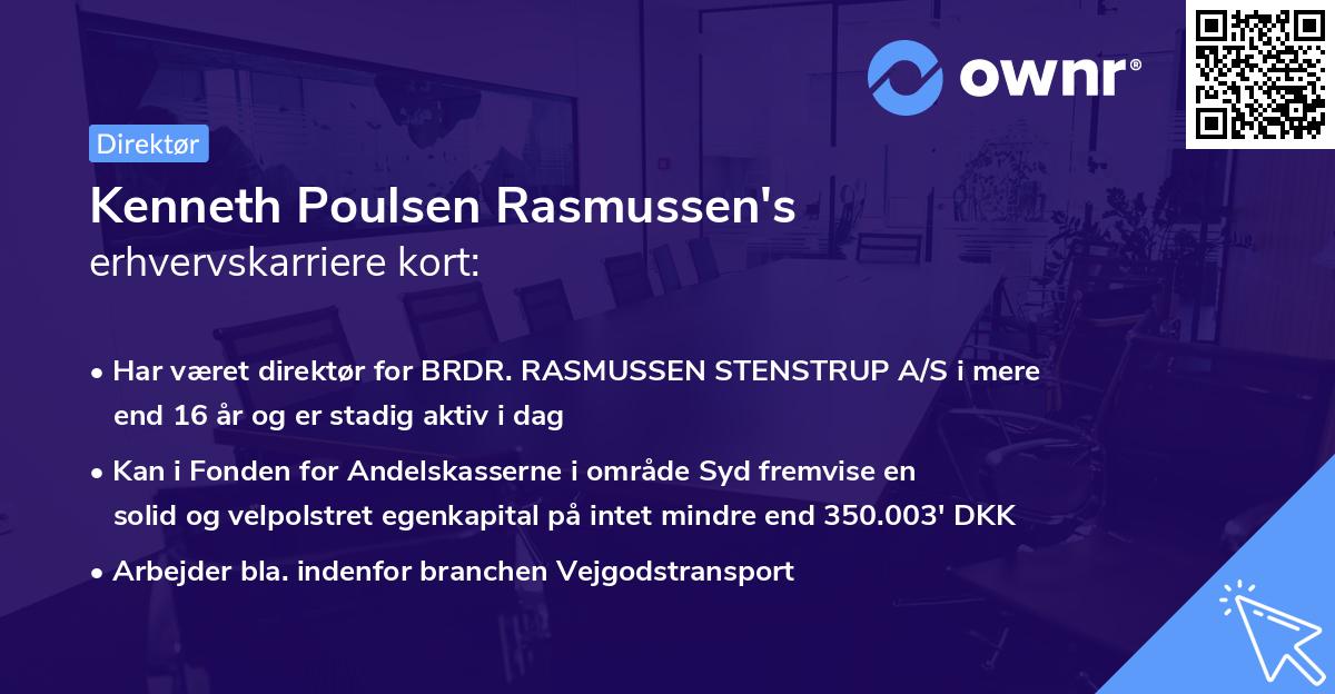 Kenneth Poulsen Rasmussen's erhvervskarriere kort