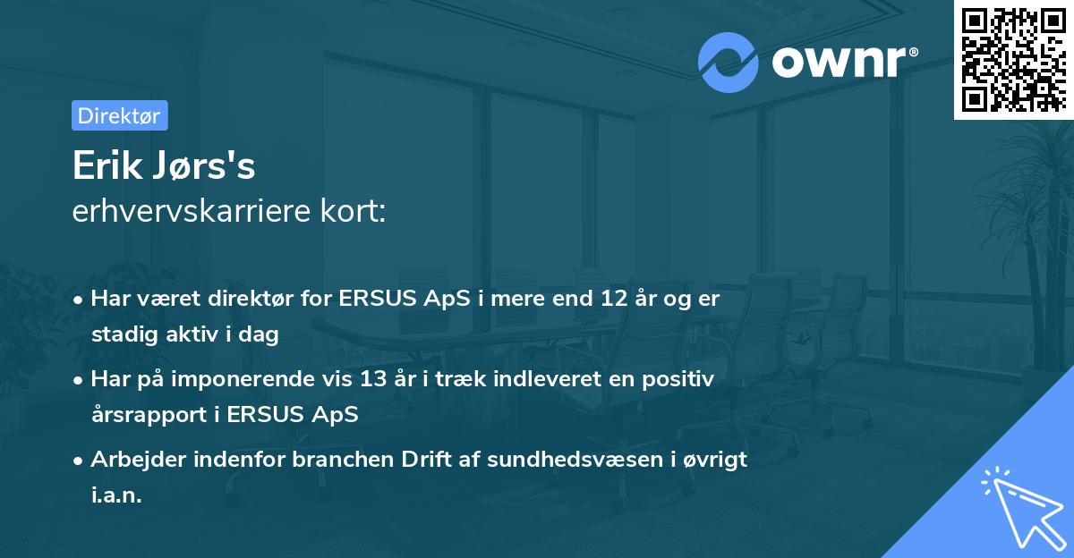 Erik Jørs's erhvervskarriere kort
