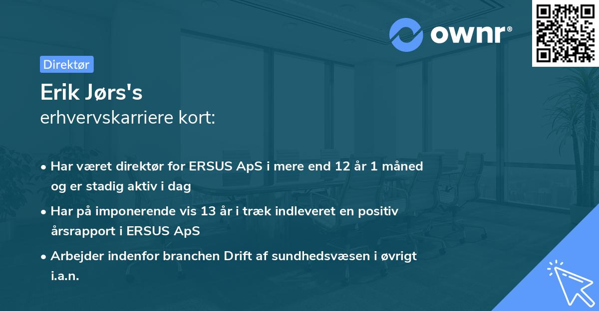 Erik Jørs's erhvervskarriere kort