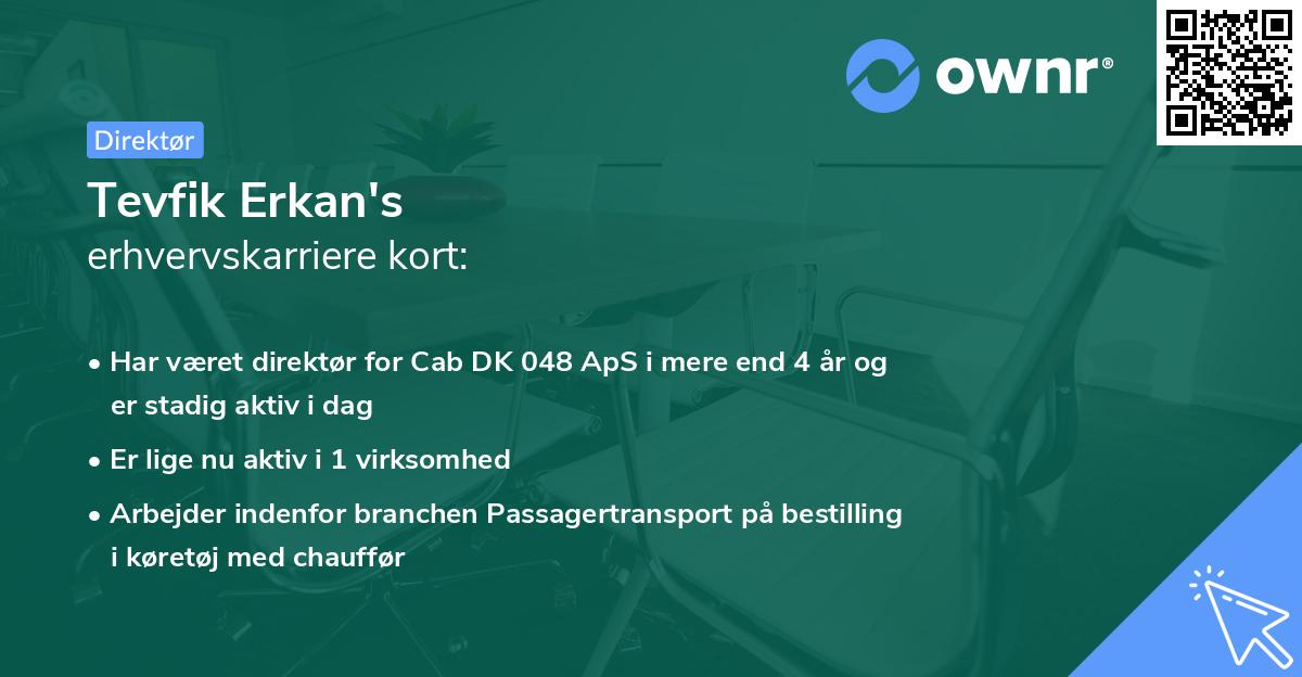 Tevfik Erkan's erhvervskarriere kort