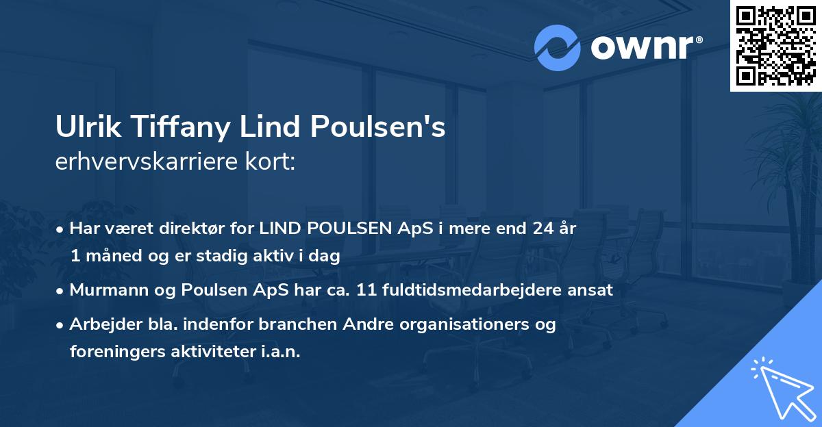 Ulrik Tiffany Lind Poulsen's erhvervskarriere kort