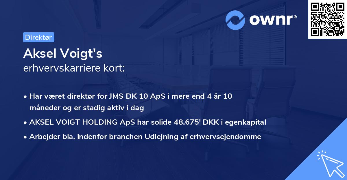 Aksel Voigt's erhvervskarriere kort