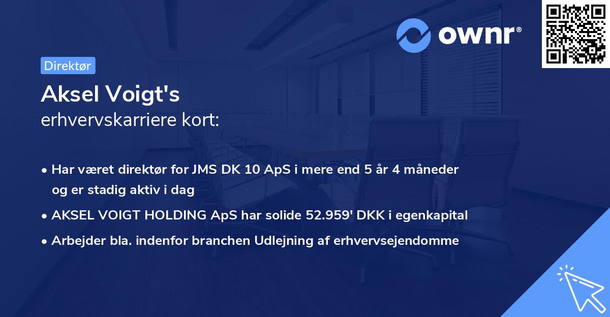Aksel Voigt's erhvervskarriere kort