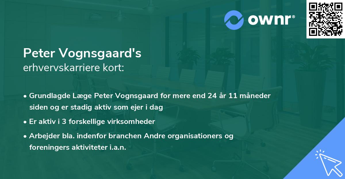 Peter Vognsgaard's erhvervskarriere kort