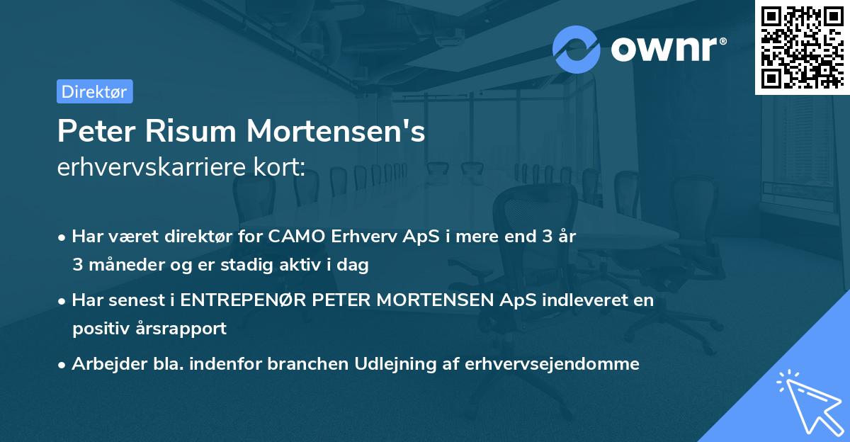 Peter Risum Mortensen's erhvervskarriere kort