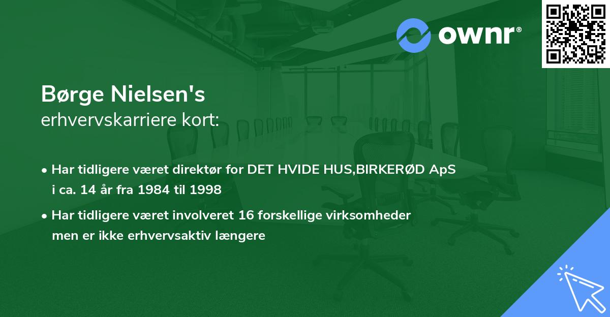 Børge Nielsen's erhvervskarriere kort