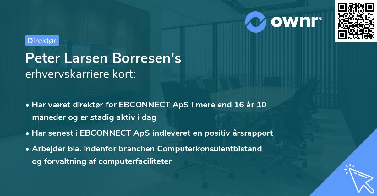 Peter Larsen Borresen's erhvervskarriere kort