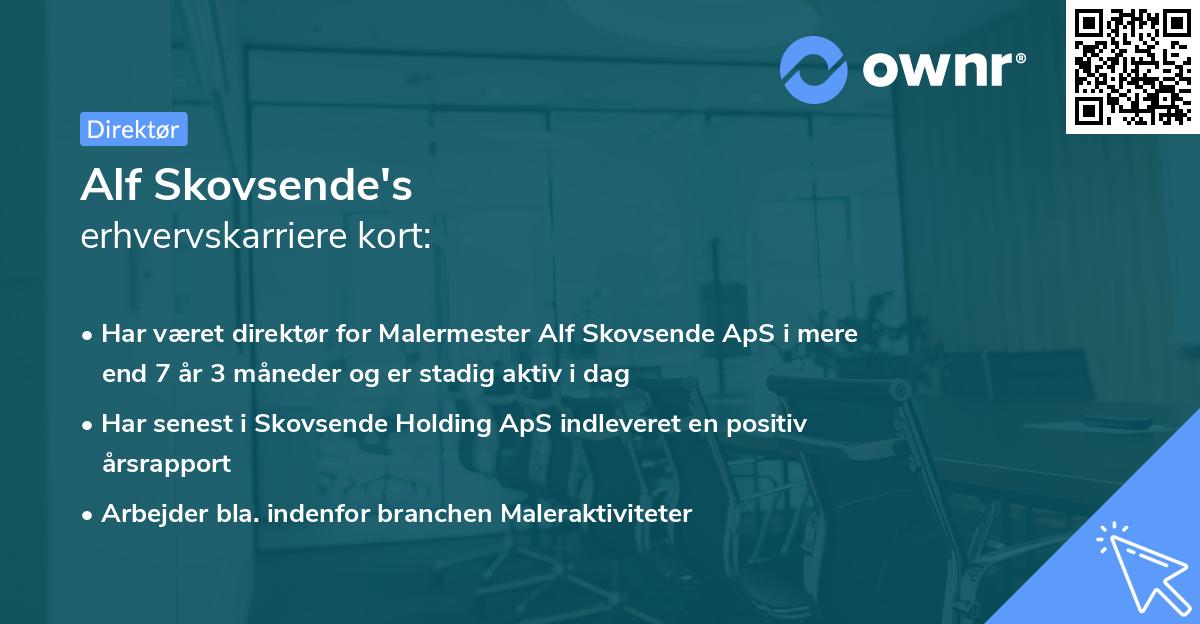 Alf Skovsende's erhvervskarriere kort