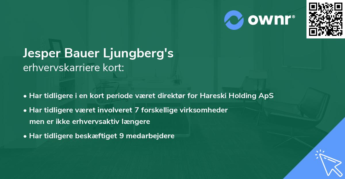 Jesper Bauer Ljungberg's erhvervskarriere kort