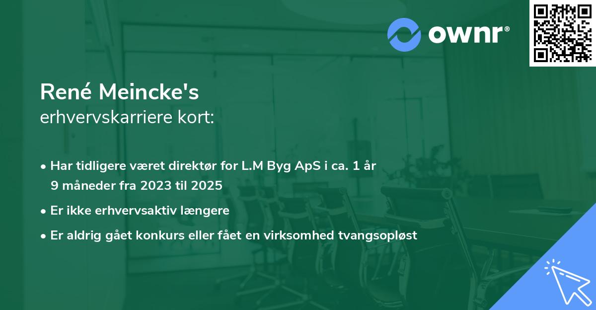 René Meincke's erhvervskarriere kort
