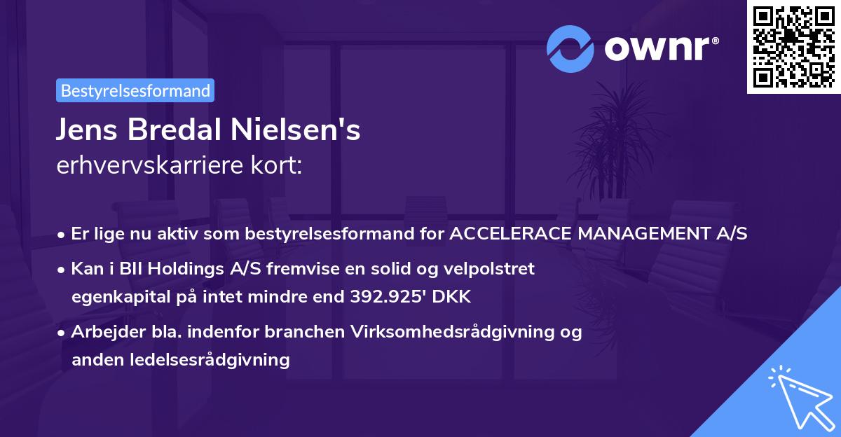 Jens Bredal Nielsen's erhvervskarriere kort