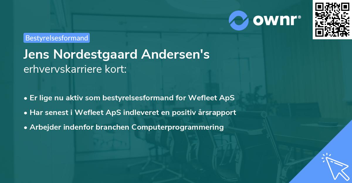 Jens Nordestgaard Andersen's erhvervskarriere kort