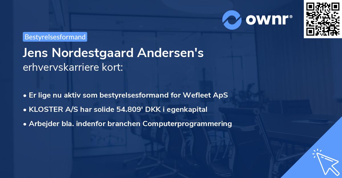 Jens Nordestgaard Andersen's erhvervskarriere kort