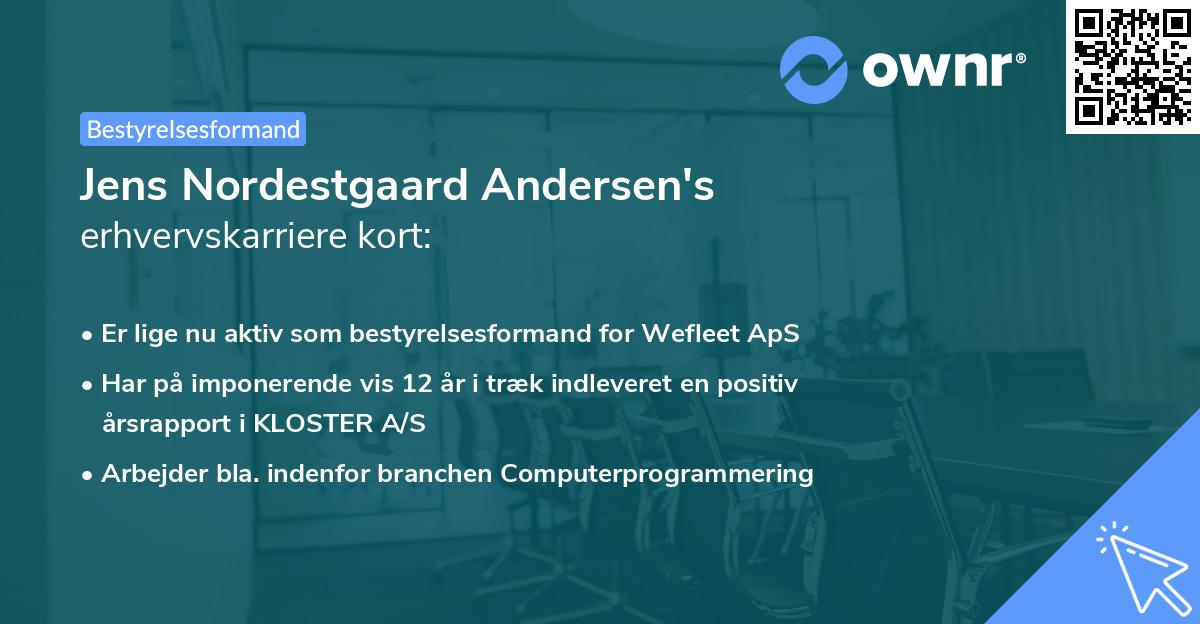 Jens Nordestgaard Andersen's erhvervskarriere kort
