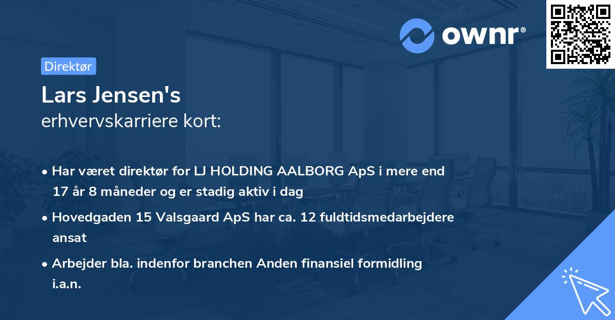 Lars Jensen's erhvervskarriere kort