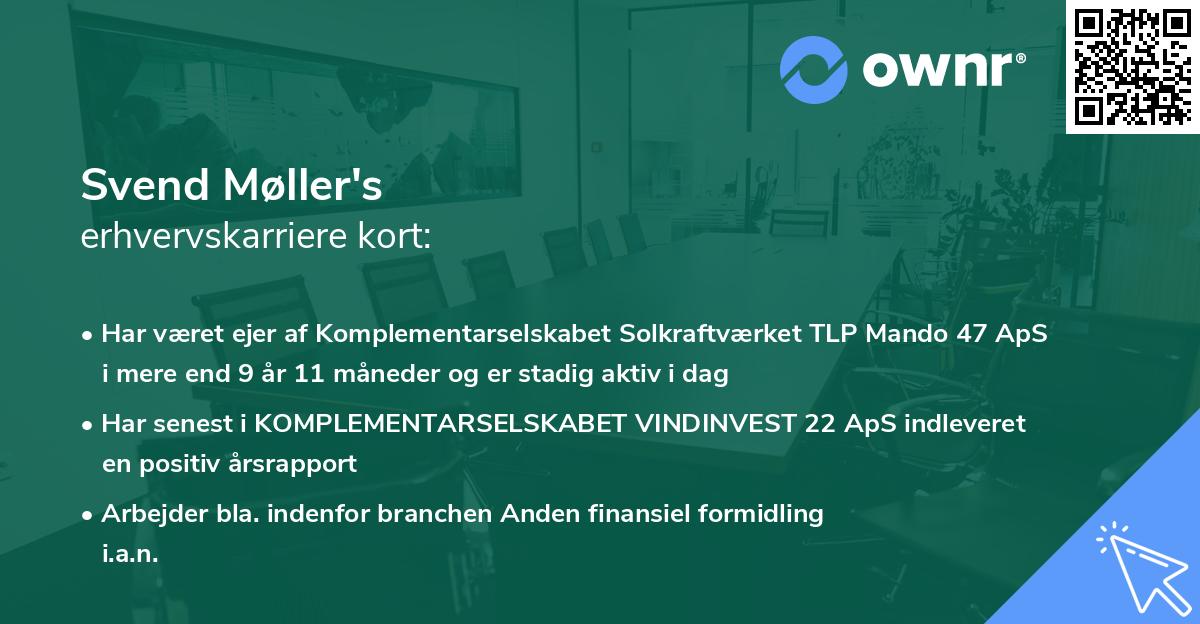 Svend Møller's erhvervskarriere kort