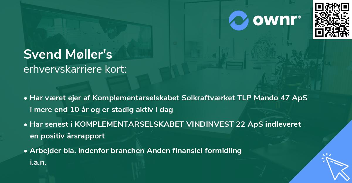 Svend Møller's erhvervskarriere kort