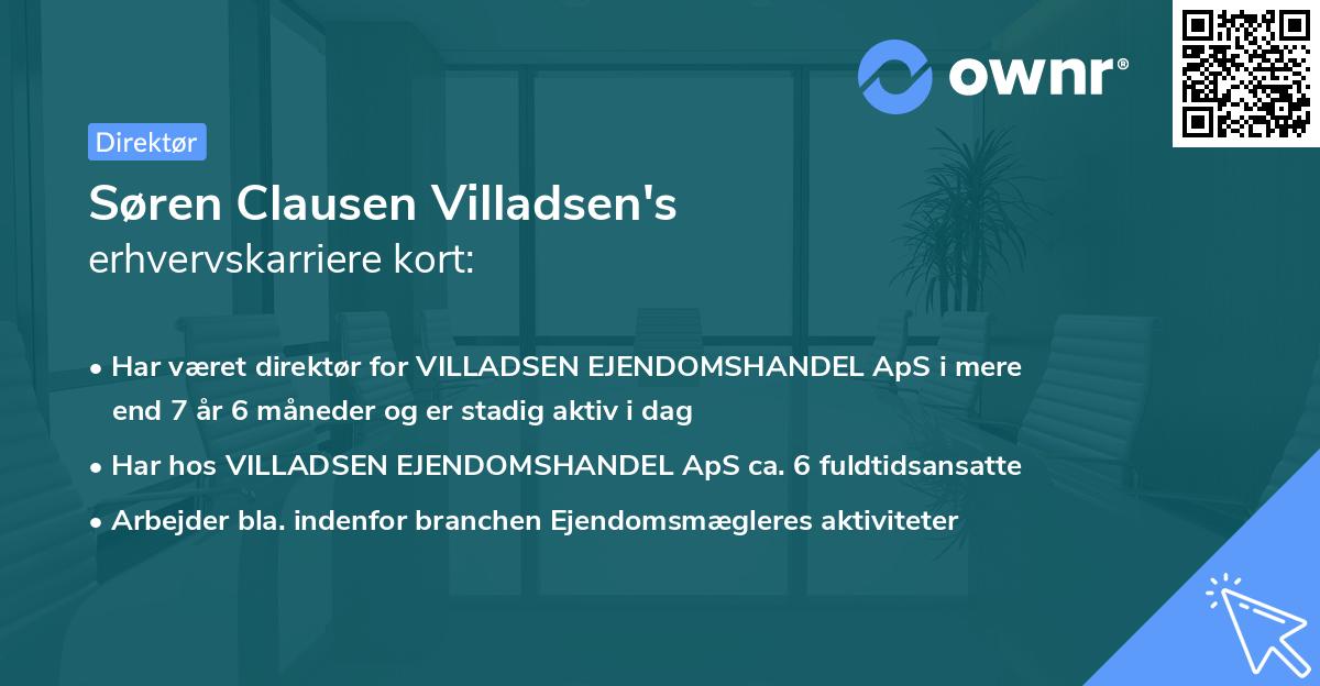 Søren Clausen Villadsen's erhvervskarriere kort
