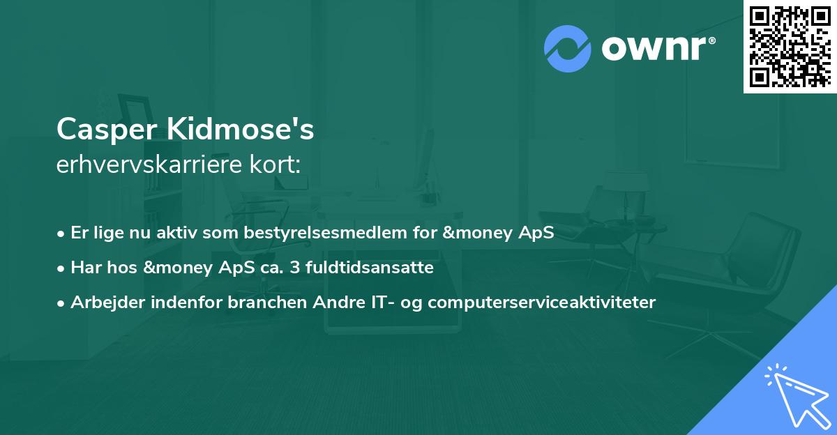 Casper Kidmose's erhvervskarriere kort