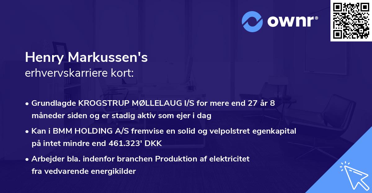 Henry Markussen's erhvervskarriere kort
