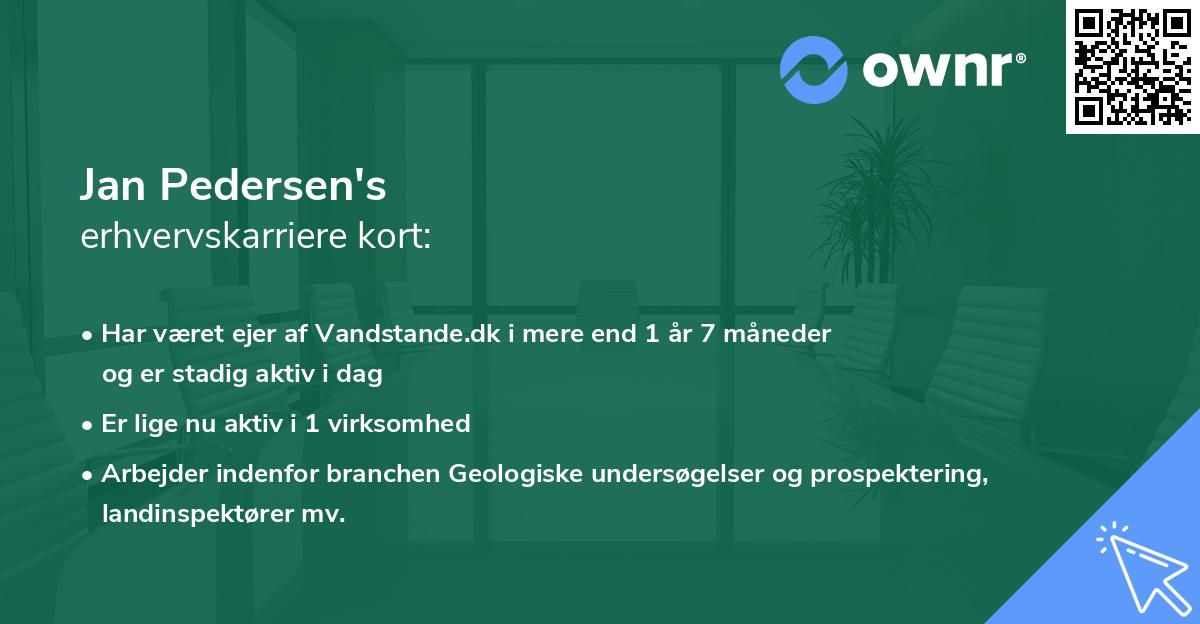 Jan Pedersen's erhvervskarriere kort