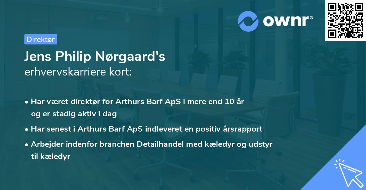 Jens Philip Nørgaard's erhvervskarriere kort