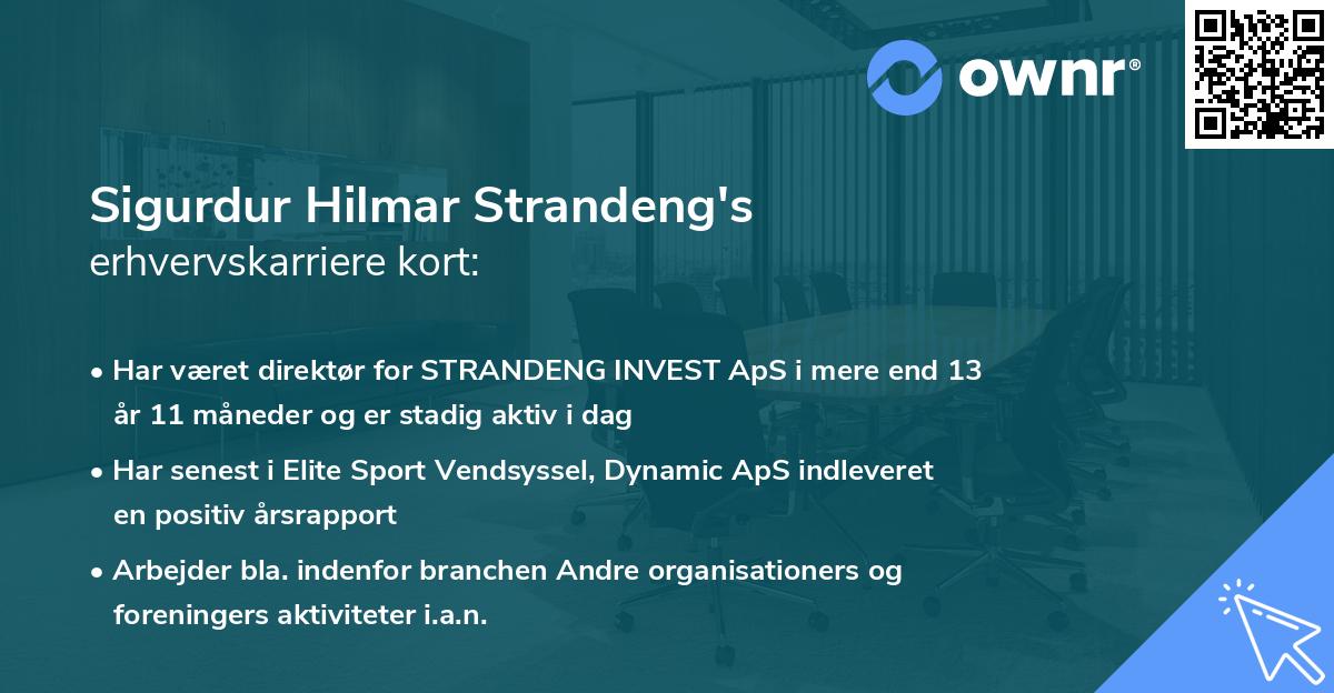 Sigurdur Hilmar Strandeng's erhvervskarriere kort