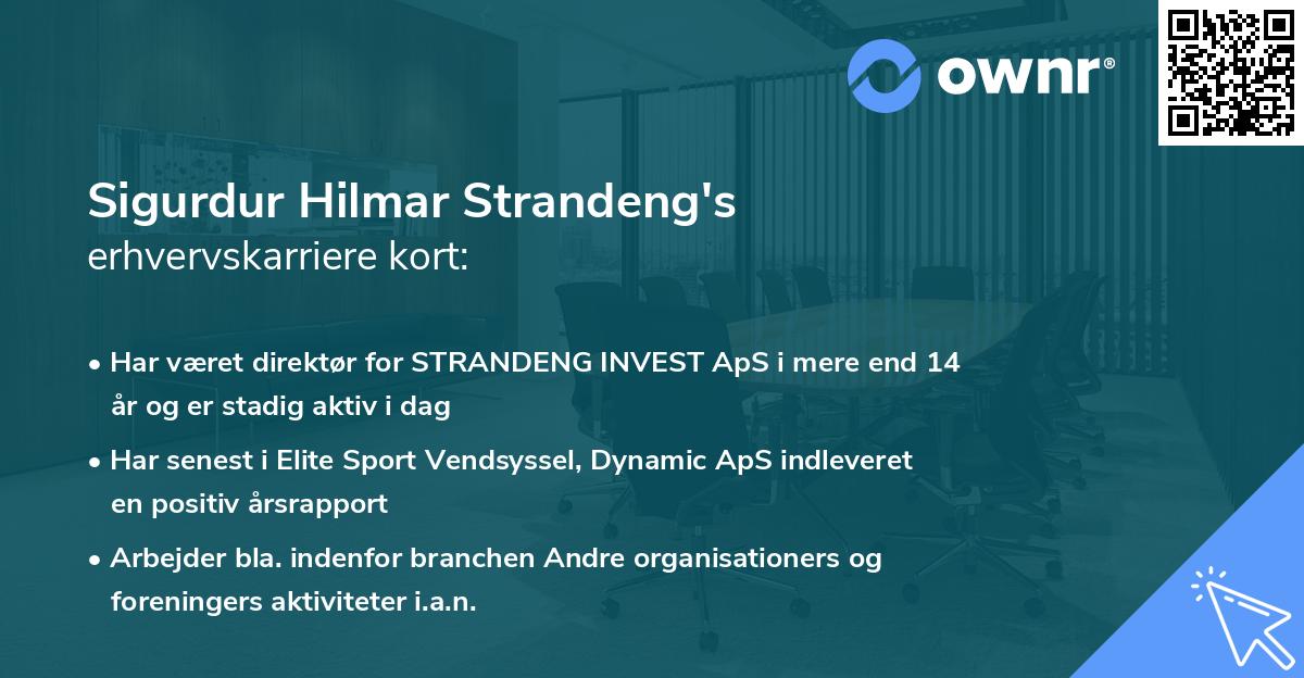 Sigurdur Hilmar Strandeng's erhvervskarriere kort