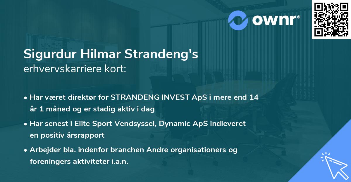 Sigurdur Hilmar Strandeng's erhvervskarriere kort