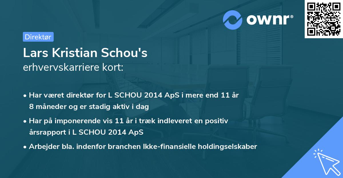 Lars Kristian Schou's erhvervskarriere kort