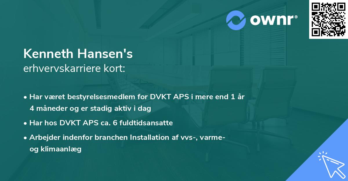 Kenneth Hansen's erhvervskarriere kort