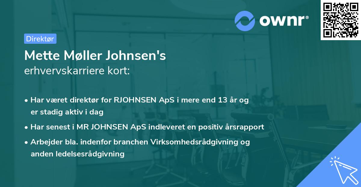 Mette Møller Johnsen's erhvervskarriere kort