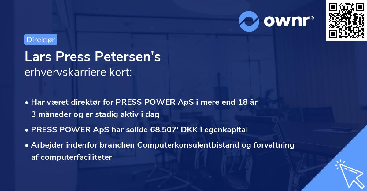 Lars Press Petersen's erhvervskarriere kort